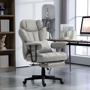 Vynxaria Big and Tall Office Chair, 400lbs Capacity 140° Recline and Footrest Adjustable Height 20.1"-23.2", 360° Swivel, Gray - 1 of 4