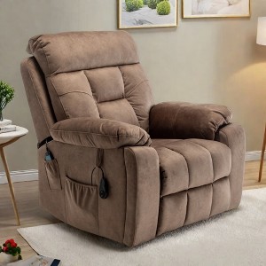 Velvet Extra Wide Power Lift Recliner with OKIN Motor, Massage, Heating & Cup Holder - 1 of 4