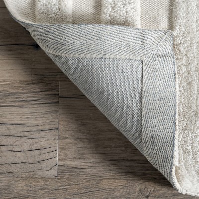 Handmade Ivory Wool Blend Tufted Rectangular Rug 8' x 10'