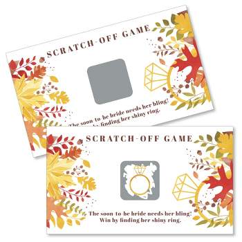 Big Dot of Happiness Fall Foliage Bride - Autumn Leaves Bridal Shower and Wedding Party Game Scratch Off Cards - 22 Count