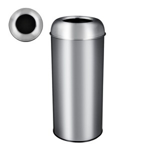 17 Gal Round Big Top Trash Can, Kitchen Trash Can, Fingerprint-Resistant Waste Bin, Brushed Stainless Steel, for Home, Office, Restaurant, Restroom - 1 of 4