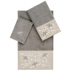 Linum Home Textiles 100% Turkish Cotton BRAELYN Embellished Towel Set - 1 of 4