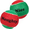 Zanies Naughty or Nice Tennis Dog Toy Balls (Pack of 6) - 4 of 4