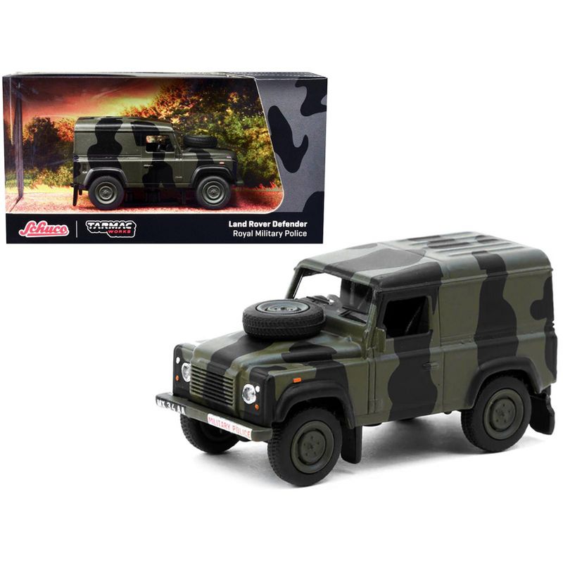 Land Rover Defender "Royal Military Police" Green Camouflage "Collab64" Series 1/64 Diecast Model Car by Schuco & Tarmac Works, 1 of 4