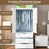 Jojoka Armoire Wardrobe Closet, 69.5" Wooden Wardrobe Cabinet with 3 Drawers, Hanging Rod, 2 Doors Clothing Storage - 4 of 4