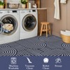 2*6ft Washable Rainbow Striped Rug, Stain Resistant, Easy Clean Indoor Carpet with Non-Slip Backing, Folding Floor Cover for Bedroom Nursery, Blue - 4 of 4