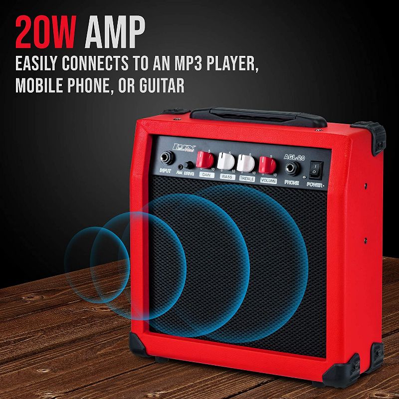 LyxPro Electric Guitar Amp, 20w Portable Mini Amplifier, 2 of 5