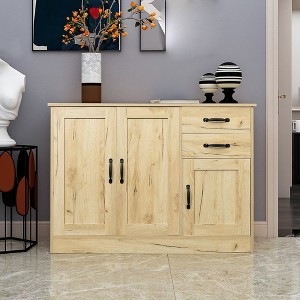 43 Inch Buffet Sideboard Cabinet With Storage, Entryway Accent Storage Cabinet, Wooden Coffee Bar Table for Kitchen, Entryway, Living Room - 1 of 4