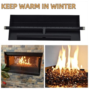 18 Inch Gas Fireplace Burner Pan, Compatible with Propane & Natural Gas, Heavy-Duty Powder Coated Steel for Indoor/Outdoor Fire Pits - 1 of 4