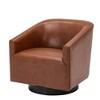 XIYUYEU Wood Base Swivel Accent Chair, Extended Wearability Fabric Upholstered Arm Chair - 2 of 4