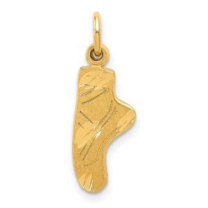 Black Bow Jewelry 14k Yellow Gold Ballet Slipper Charm or Pendant, 7 x 22mm - 1 of 4