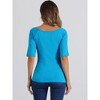 INSPIRE CHIC Women's Half Sleeves Scoop Neck Fitted Layering Soft T-Shirt - 4 of 4