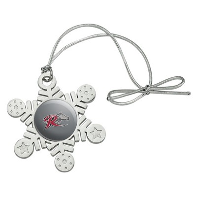 Rider University Secondary Logo Metal Snowflake Christmas Tree Holiday Ornament