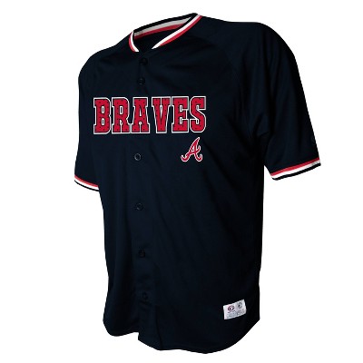 atlanta braves button up shirt