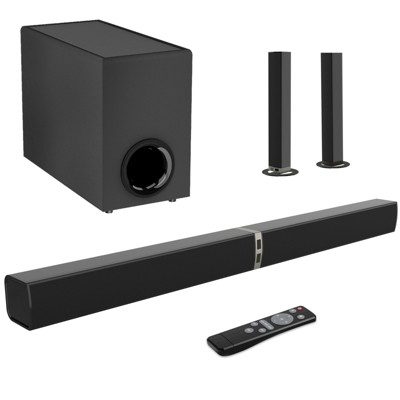 MOVSSOU 120W 5.0 Bluetooth Sound bar with Subwoofer Wireless Soundbar for Smart TV 32inch Split 2 in 1 Detachable TV Sound Bar