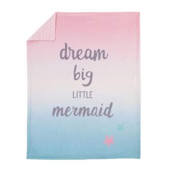 NoJo Sugar Reef Mermaid Super Soft Ombre Baby Blanket, Dream Big Little Mermaid