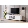70.9" TV Stand with Glass Doors, Four Drawers, Two Cabinets, and Five Metal Legs for TVs with Adjustable Leg Height and Cable Management - 4 of 4