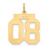 Black Bow Jewelry 14k Yellow Gold, Jersey Collection, Medium Number 80 Pendant - 3 of 4