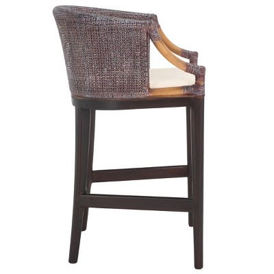 Brando Extra Tall Brown and White Faux Leather Counter Stool