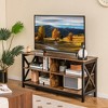 Tangkula TV Stand for TVs up to 55" Entertainment Center w/ Storage Shelves Rustic Brown - 4 of 4