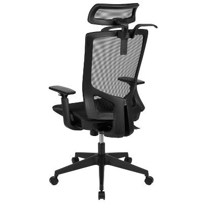 Black Mesh High-Back Ergonomic Swivel Task Chair with Adjustable Arms