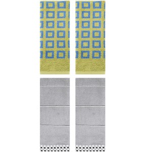 REGALWOVEN 4 Pcs Geometry Absorbent Soft Decorative Bathroom Hand Towel - 1 of 4