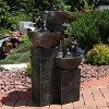 Sunnydaze 34"H Electric Polyresin 3-Tier Burning Bowls Outdoor Water Fountain with Real Flame Torch Accents - image 2 of 4