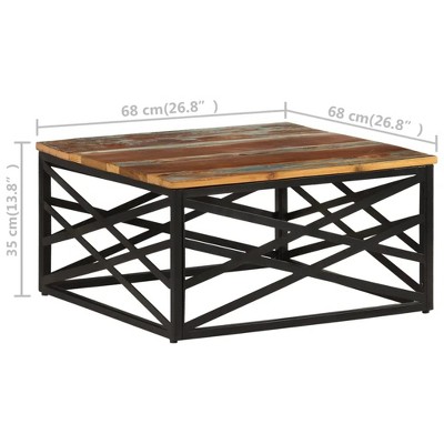 Eco-Friendly Industrial Square Coffee Table with Steel Legs