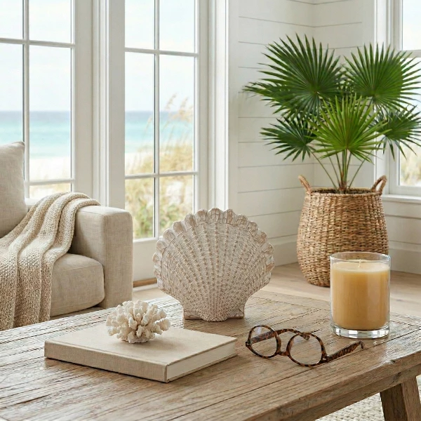 Woven Seashell Sculpture, 7in