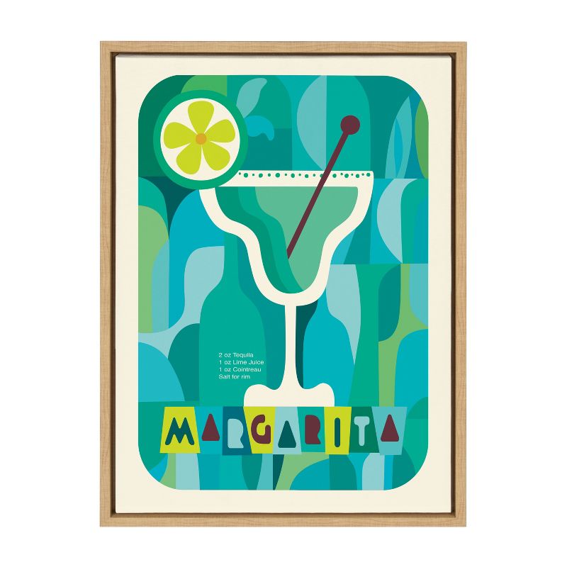 Kate &#38; Laurel All Things Decor 18&#34;x24&#34; Sylvie MCM Margarita Framed Wall Art by Rachel Lee Natural Colorful Mid-Century Drink Wall Art, 2 of 7