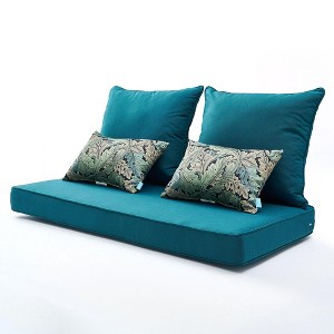 ARTPLAN Patio Deep Seating Loveseat Cushions All Weather Chair Outdoor Cushions Set of 5 for Patio Outdoor Furniture - 1 of 2