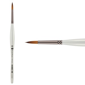 Borciani e Bonazzi UNICO Fiamatto Synthetic Series 820 Paint Brush, Round Size 12 - For Acrylic and Watercolor Painting - Ergonomic Handle, - 1 of 4