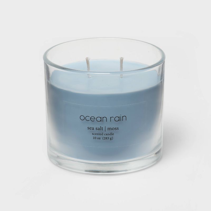 Glass Jar 2-Wick Ocean Rain Candle Light Blue - Room Essentials™, 4 of 6