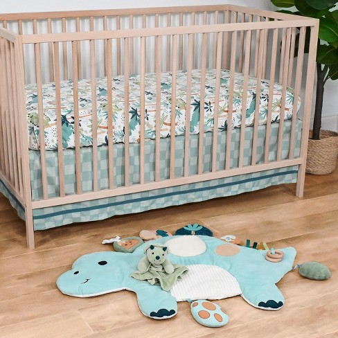 The Peanutshell Dino Tummy Time Mat and Security Blanket Crib Bedding Set, 4-Piece Set - image 1 of 4