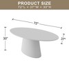 Wooakway 30"H Modern Oval Wood Kitchen Table Dining Table Conference Table Gaming Table with Single Pedestal Black/Walnut/Natural Wood - 4 of 4