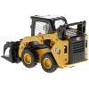 CAT Caterpillar 242D3 Wheeled Skid Steer Loader w/Work Tools and Operator Yellow 1/50 Diecast Model made by Diecast Masters - 3 of 4