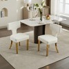 Lyngins Modern Armless Dining Chair Set of 2, Chenille Kitchen Chair with Wooden Legs & Copper Nail, Upholstered Accent Chair with Curved Backrest - 2 of 4