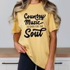Simply Sage Market Women's Country Music Is Good For The Soul Short Sleeve Garment Dyed Tee - 2 of 3