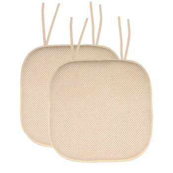 Honeycomb Memory Foam Non-Slip 16" x 16" Chair Cushion Pad with Ties by Sweet Home Collection™