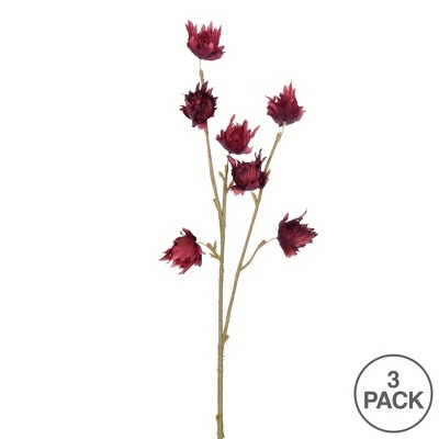24" Burgundy Polyester Hibiscus Spray Centerpiece