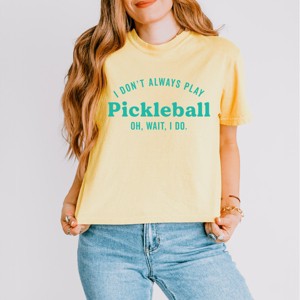 Simply Sage Market I Don't Always Play Pickleball Boxy Crop Top - 1 of 4