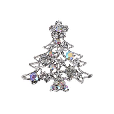 Unique Bargains Christmas Brooches YNCP3638 Alloy Dripping Wax Silver Tone 1.5"x1.5" 1 Pc