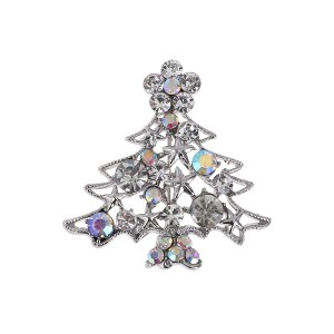 Unique Bargains Christmas Brooches YNCP3638 Alloy Dripping Wax Silver Tone 1.5"x1.5" 1 Pc - 1 of 4