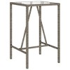 vidaXL Patio Bar Table Gray 27.6"x27.6"x43.3" Poly Rattan - 2 of 4