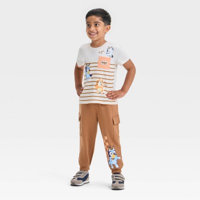 Toddler Boys' 2pc Bluey Pocket T-Shirt & Cargo Pants Set - Brown