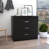 Lyngins Modern 3-Drawer Dresser with Metal Hardware,Wood Chest of Drawers with Black Wengue Finish,Storage Furniture for Bedroom,Living Room - 2 of 4