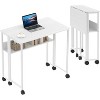 24.8" Folding Rolling Desk – Storage Shelf, Sturdy Steel Frame, Portable Sofa Table for Small Spaces, Home Office - 3 of 4