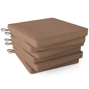 Costway Outdoor Chair Cushion Set of 2/4/6 Waterproof Fade-Resistant Olefin Seat Cushions Brown/Navy/Gray/Black - 1 of 4