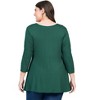 Plus Three Quarter Sleeve V Neck Tunic Top - 24seven Comfort Apparel™ - 3 of 4