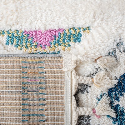 Ivory and Multicolor 8' x 10' Shag Area Rug